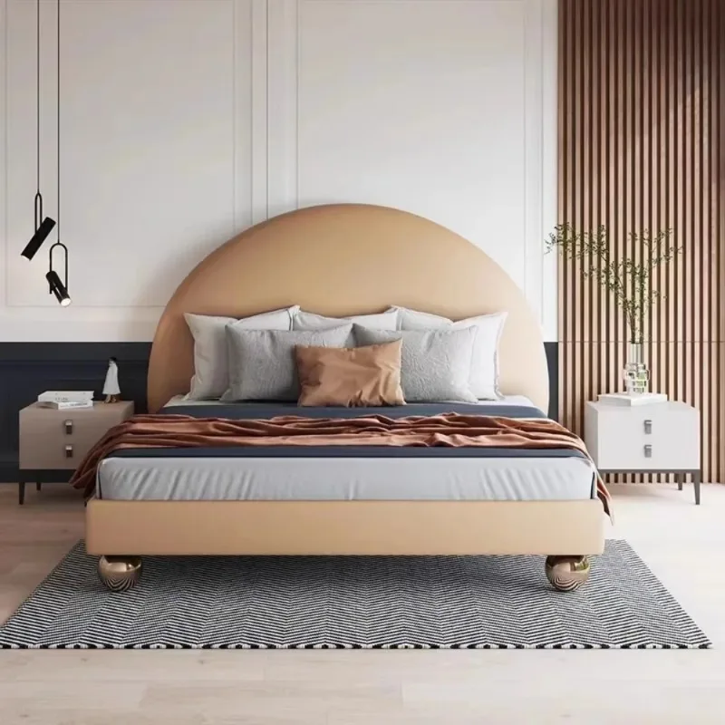 

King Minimalist Luxury Bedroom Beds Lounge Queen Upholstered 180x200cm Bed Frames Unique Modern Full Size Home Bedroom Furniture