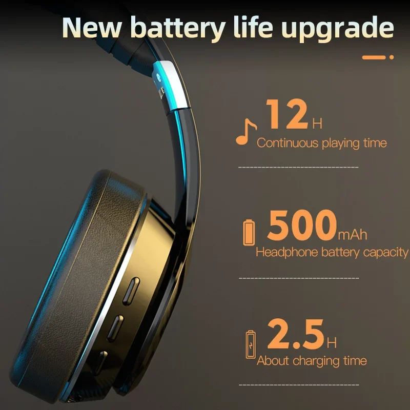 سماعة رأس Xiaomi اللاسلكية HiFi سماعات ميكروفون قابلة للطي فوق الأذن بلوتوث 5.0 سماعة رأس تدعم بطاقة TF/راديو FM للهاتف والكمبيوتر