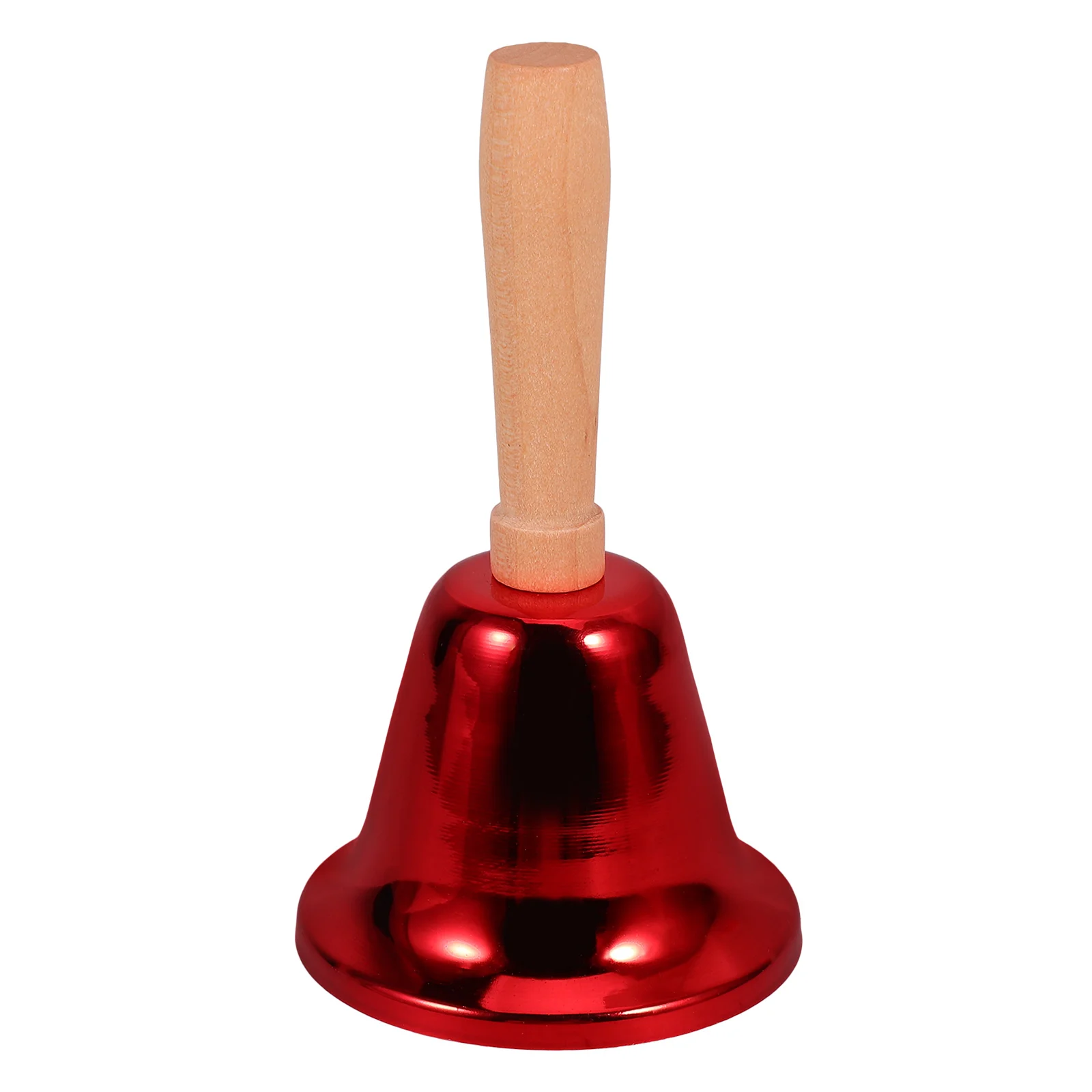 Sound Hand Bell with Wooden Handle Loud Hand Bell Dinner Bells for Inside Classroom Bell Food Line Alarm Jingles Ringing Red
