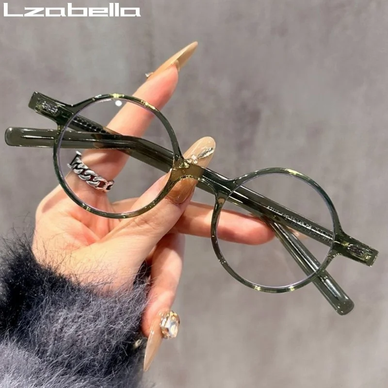 

Lzabella New Round Acetate Glasses Frame for Men and Women Retro TR Frame Glasses High Quality Glasses Simple Matching A2119
