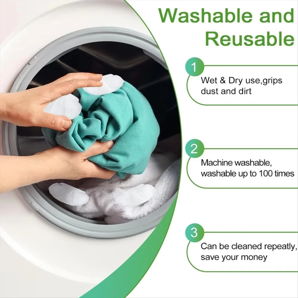 A61I Microfiber Bonnet Steam Mop Pads for Dupray Steam Cleaners Etc for the Triangular Brush Tool,Reusable Washable - 10 Pack