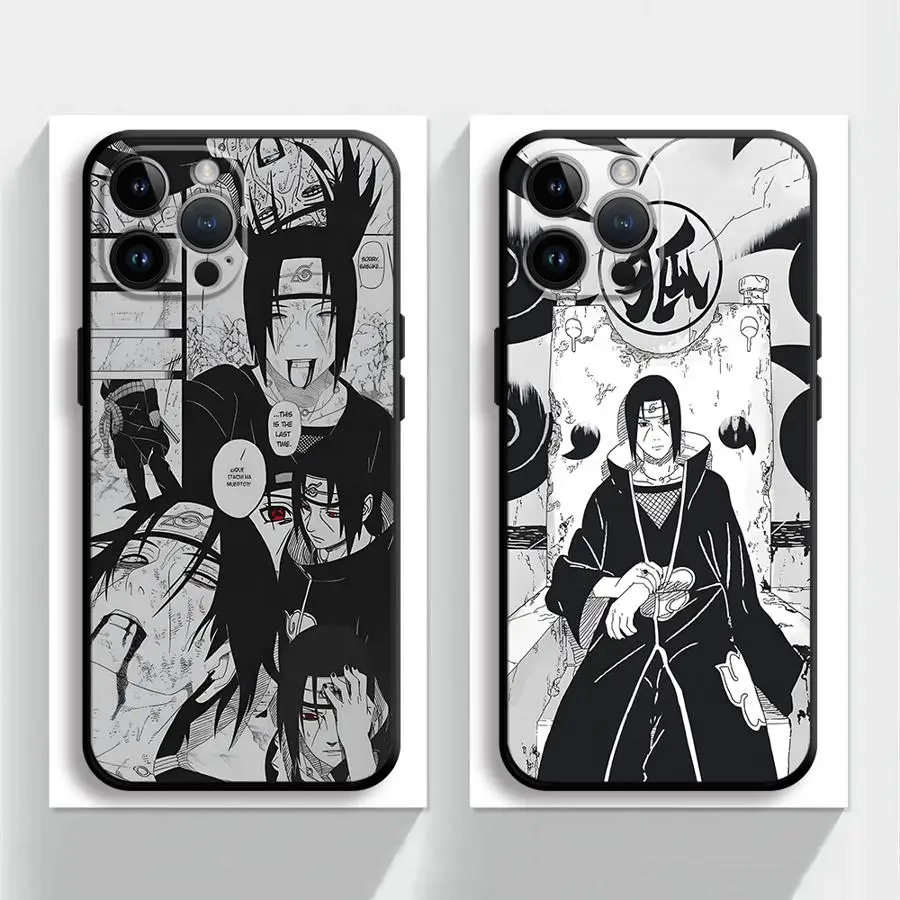 Черный мягкий чехол для телефона с изображением аниме Учиха Итачи для iPhone 17Air 15 16 14 Plus XR 13 12 11 17 Pro Max 7 8 XS Max