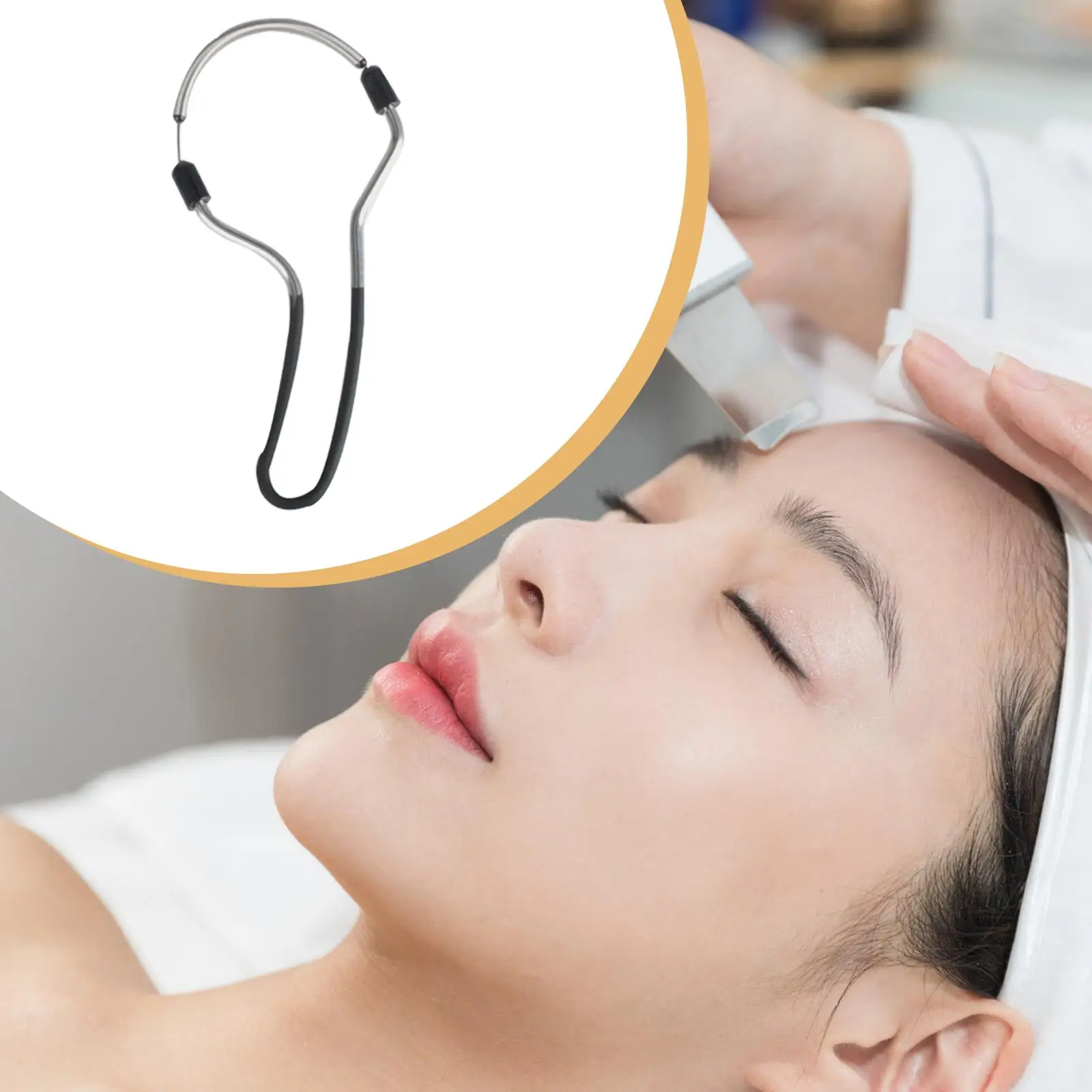 Manual Facial Hair Remover Spring Epilator Stainless Steel Handle Portable for Upper Lip Chin Cheek Area