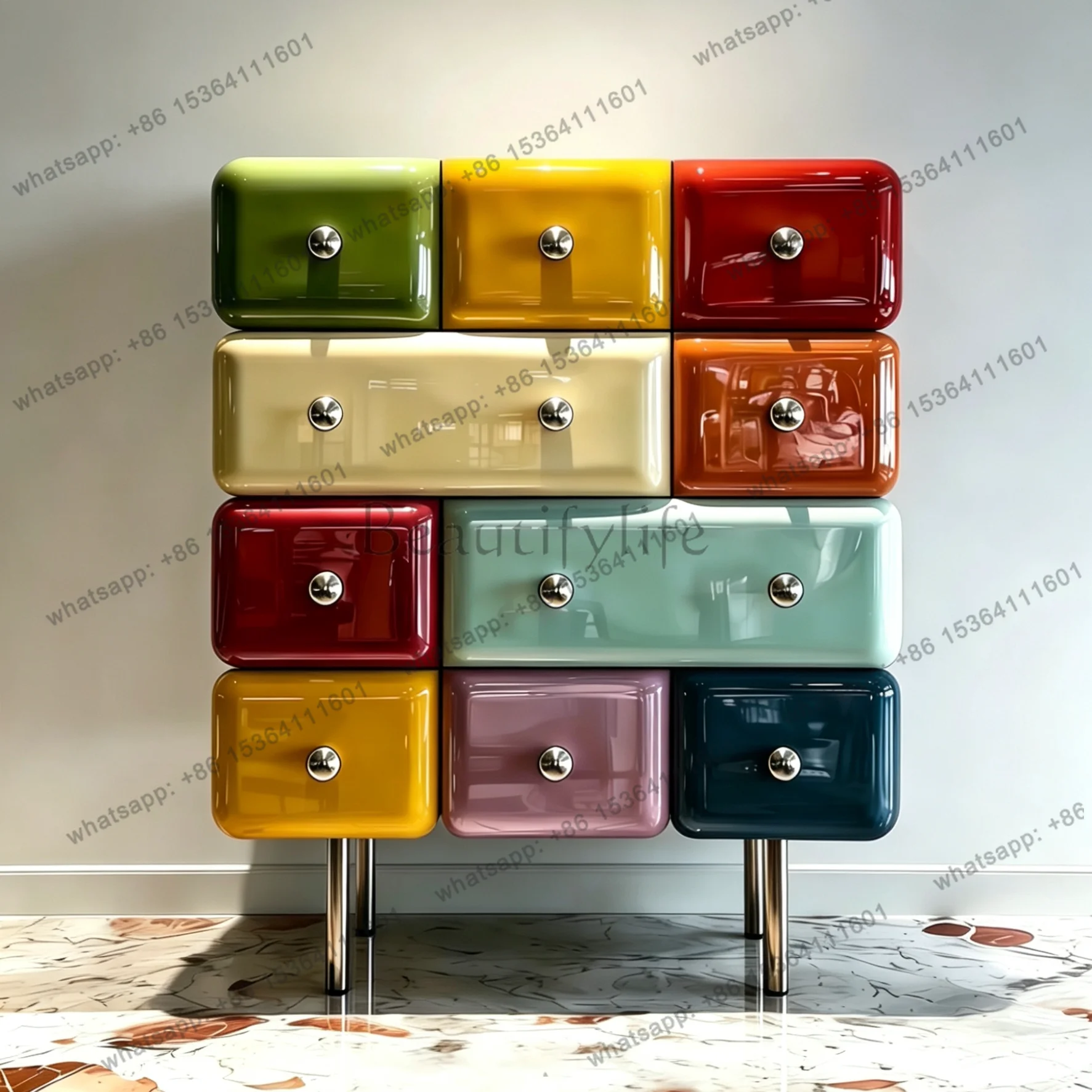 PG dopamine art geometric chest cabinet painted creative storage special-shaped dining side living room decorative porch cabinet