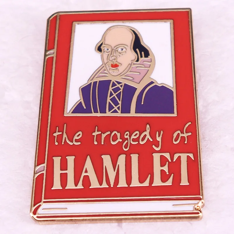 The Tragedy of Hamlet Enamel Pin William Shakespeare Book Brooch Literature Books Jewelry Accessories