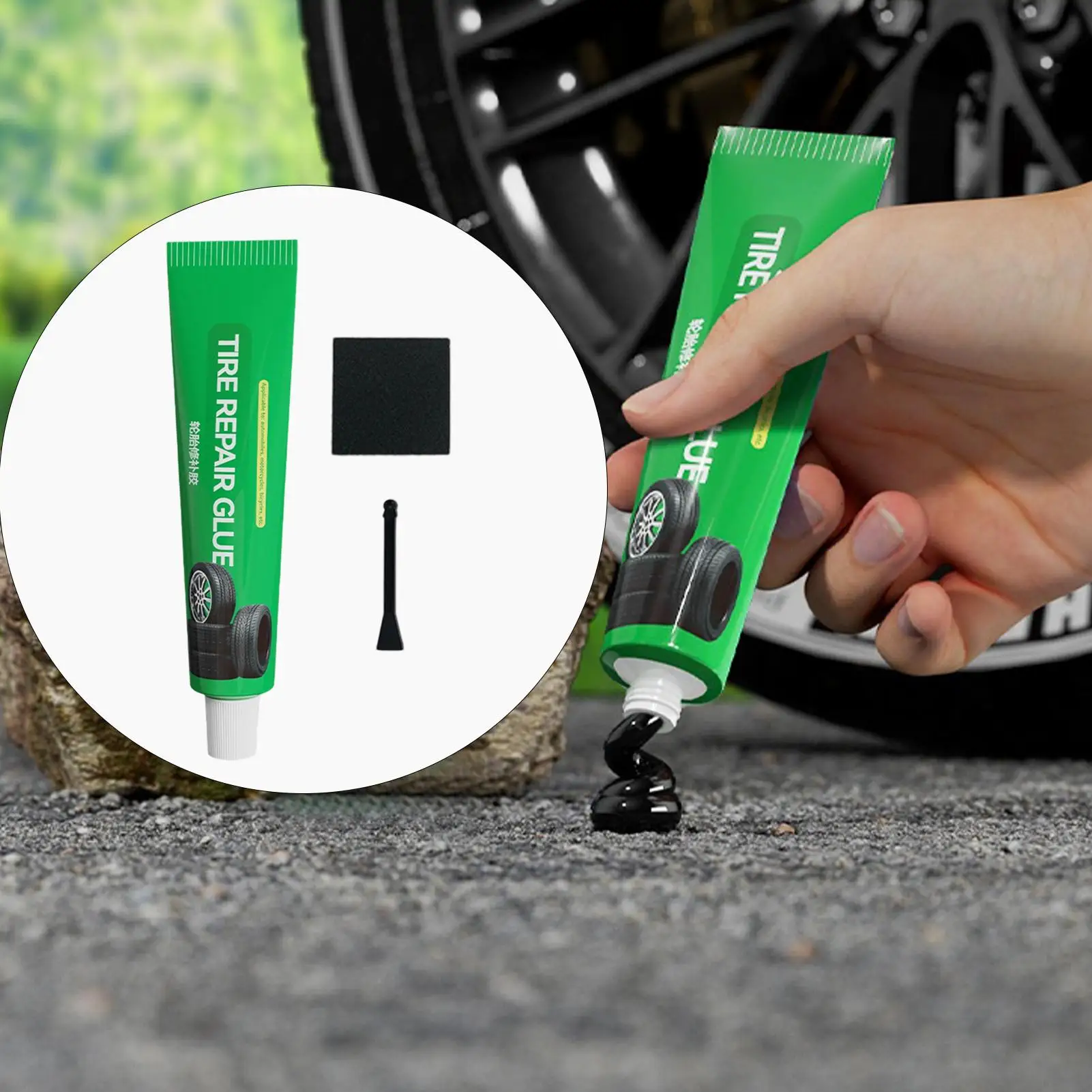 Tire Repair Glue 30ml Flexible Rubber Adhesive Quick Dry Puncture Seal Patch Strong Bonding Emergency Kit Car Motorcycle SUV