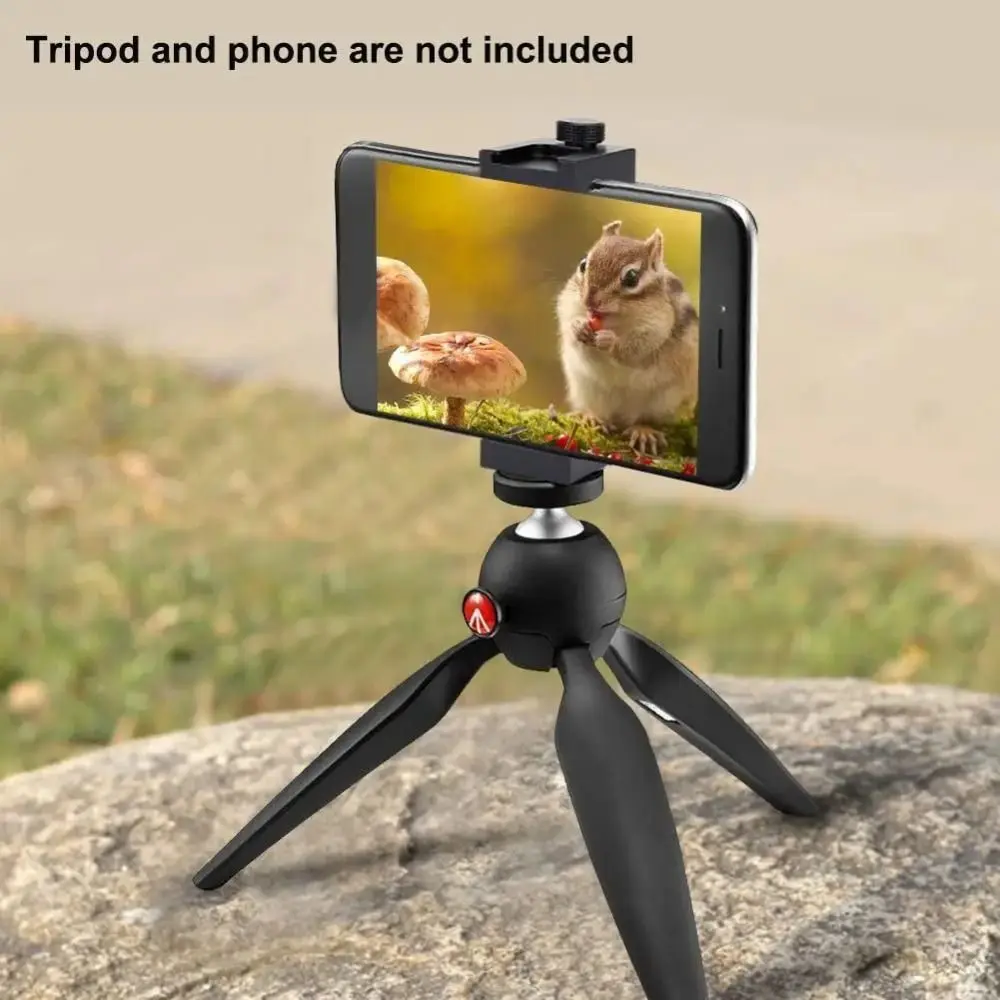 Easy Installation Aluminum Alloy Phone Clamp 360 Rotation Universal Cold Shoe Mount Adjustable Smartphone Clip Photography