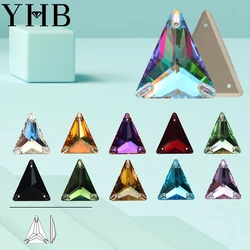 YHB Slim Triangle Top Quality Cosmic Glass Crystal AB Sewing Stones Flatback Sew on Rhinestones For Garment Clothes Bags6271