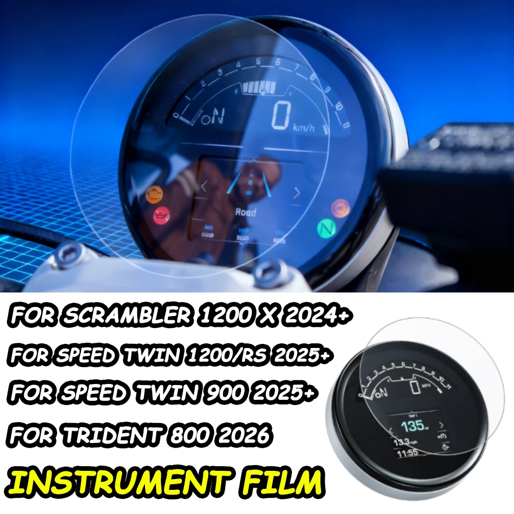 ل Speed Twin 900 Speed Twin 1200/RS 2025 شاشة الدراجة النارية خدش لوحة القيادة حامي أداة فيلم ل Trident 800 2026 #1