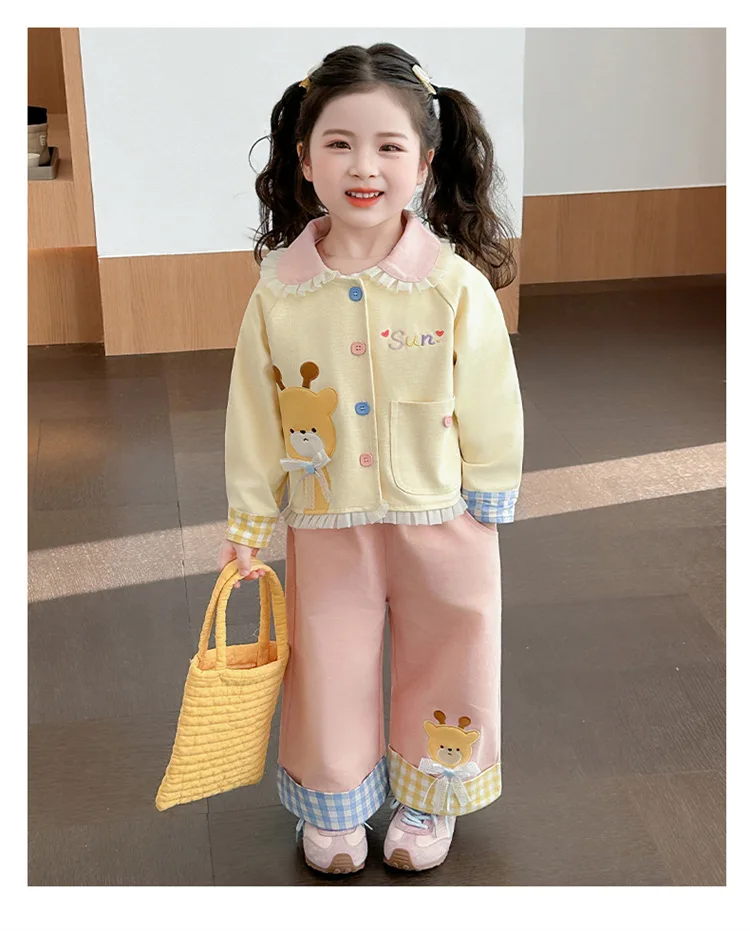 Girls Set 2026 New Children Cartoon Spring and Autumn Baby Girl Korean Fashion Little Girl Two Piece Set 6