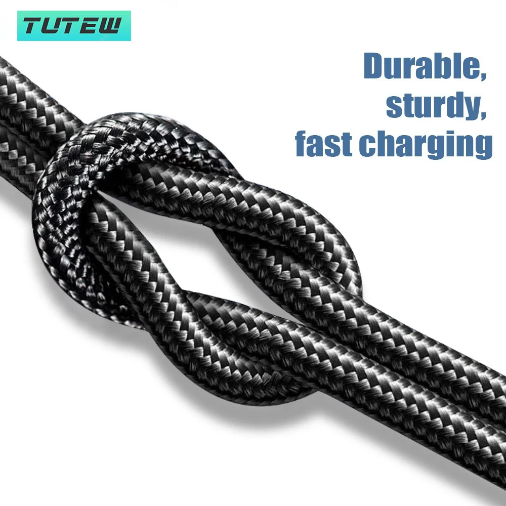 كابل شحن سريع للغاية بقدرة 120 وات، شاشة رقمية في الوقت الحقيقي، كابل بيانات USB A إلى النوع C لهواتف iPhone Android العالمية