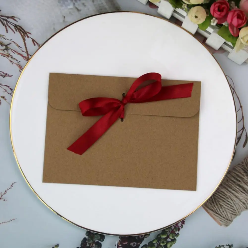 Portable 10Pcs/Set Useful Exquisite Invitation Envelope Bags Handmade Red Envelope Bags Eco-friendly   for Wedding