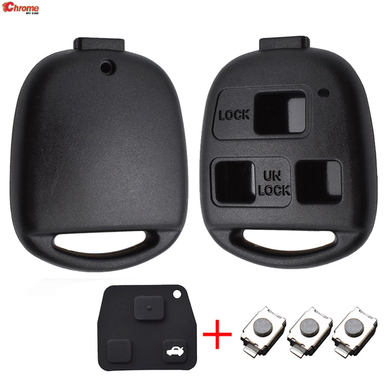

Car Remote Key Shell Pad Switches Case For Toyota Land Cruiser FJ Cruiser For LEXUS GX470 LX470 RX350 3 Rubber Button Repair Kit