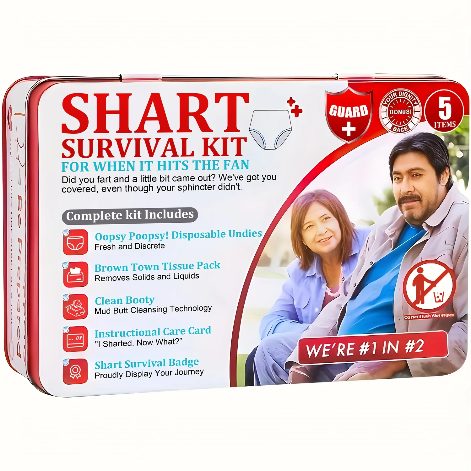 

Fun Survival Kit. The Ultimate Prank Gift Set Contains Wipes, Disposable Lingerie, Paper Towels, And Funn