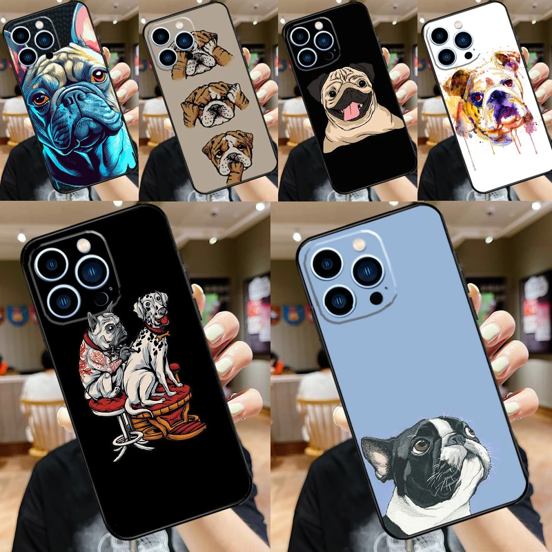 Capa de Celular Bulldog Inglês Pug para Samsung Galaxy S25 S26 Ultra S21 S22 S23 S24 Ultra S10 S20 Plus S25 FE