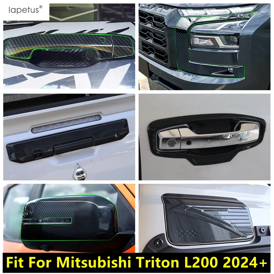 

Front Fog Lights Eyebrow / Door Handle Bowl / Rearview Mirror Cap Cover Trim Accessories For Mitsubishi Triton L200 2024 2025