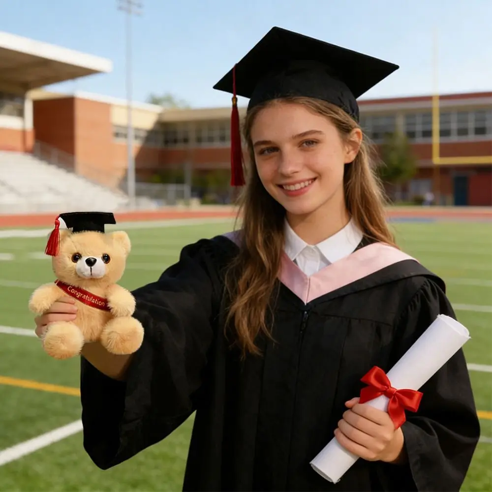 

18cm Creative Soft Doctor Bear Cute Cartoon Animal Flowers Accessorie DIY Graduation Gift Graduation