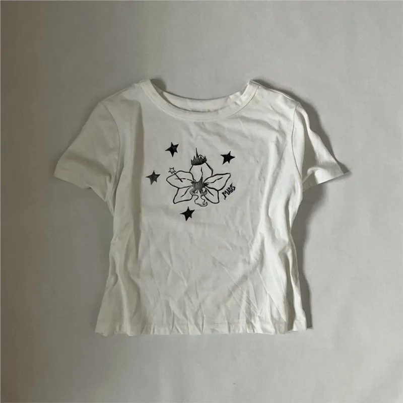 

Harajuku Gothic Emo girl fairy grunge short sleeve t-shirts crop top ​Punk Vintage Printed Summer Tee women's T-shirts Y2k style