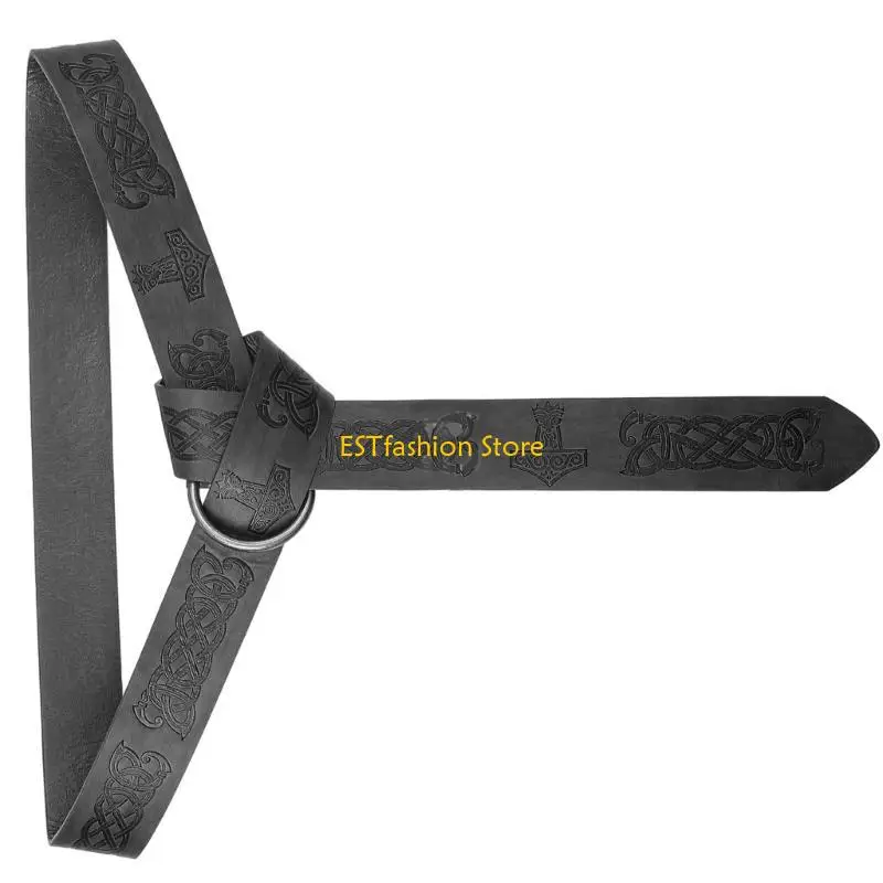 Y5GC Vintage Embossing Waistband for Parties, Festivals Industrial Age Costume Supplies Knight Medieval Belt