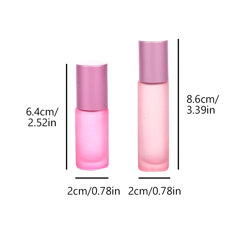 3Pcs Essential Oil Roll On Bottle Multicolour Empty Perfume Bottles Glass Containers Skincare Product Container