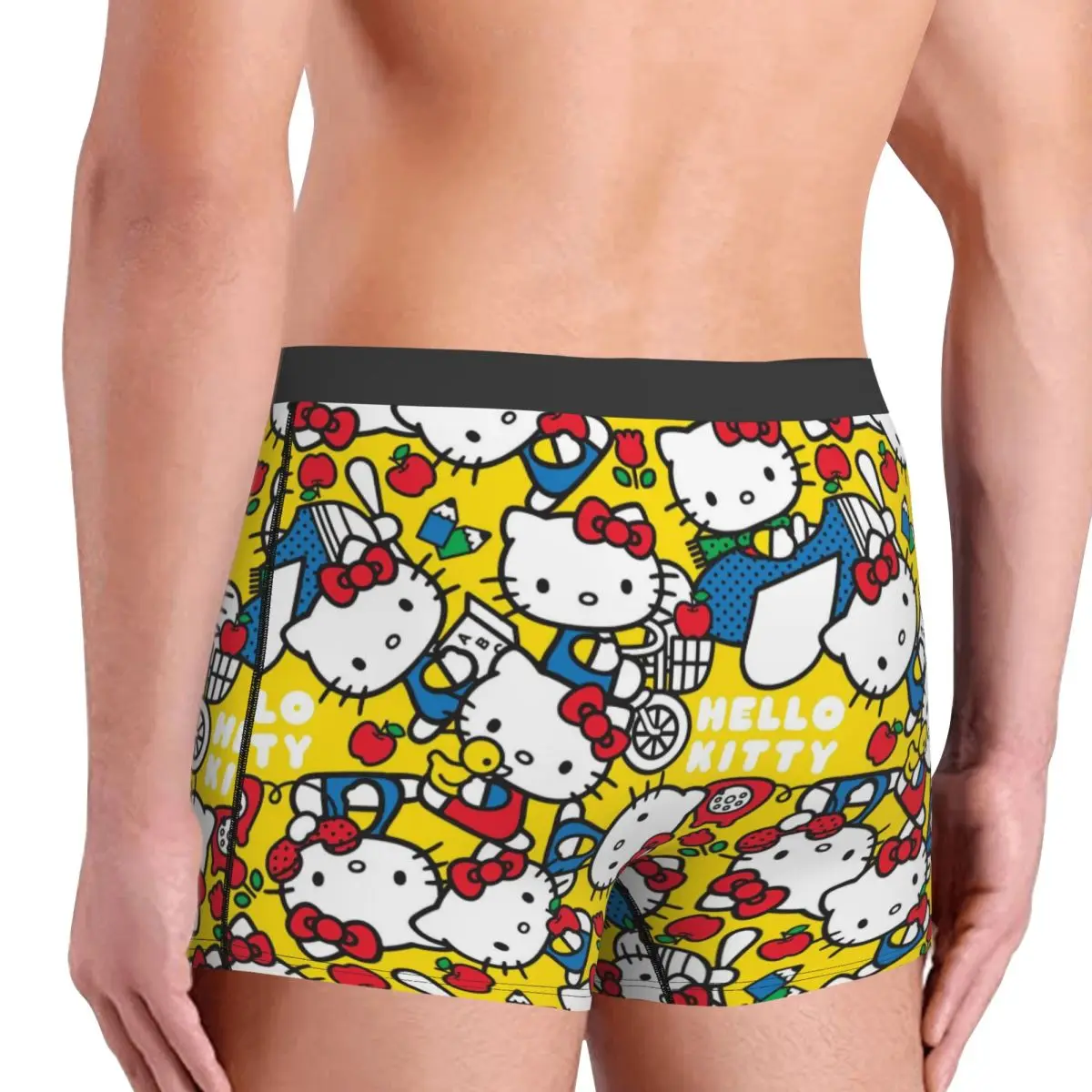 Hello Kitty Cartoon Boxers pour hommes, sous-vêtements fantaisie, slips Kawaii