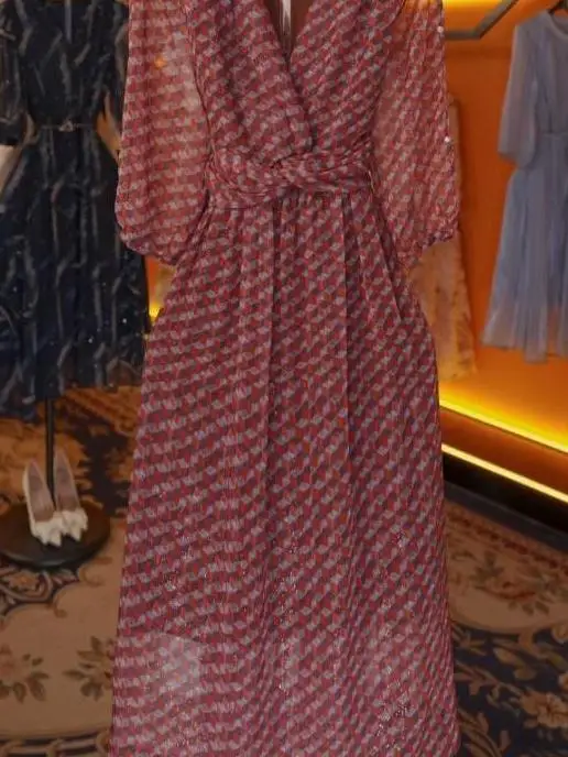 تنورة Ele Summer Dr النسائية ذات الخصر العالي على شكل حرف a من قماش الشيفون الناعم مطبوعة على شكل حرف V كاجوال فاخرة من Age-Defng