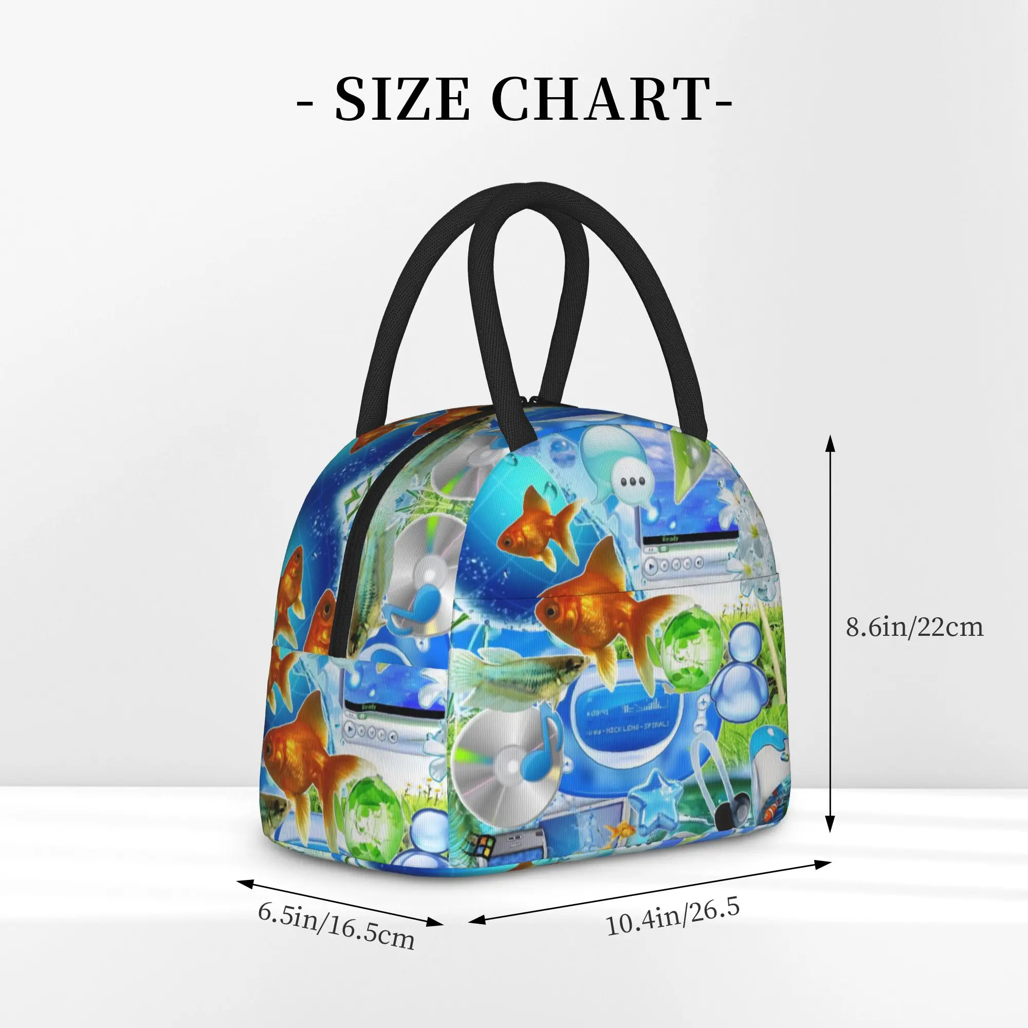 Insulated Lunch Tote Bag Frutiger Aero Art Vibes Scenery Y2K Fashion Cooler Thermal Lunch Storage Food Box Multifunction Work