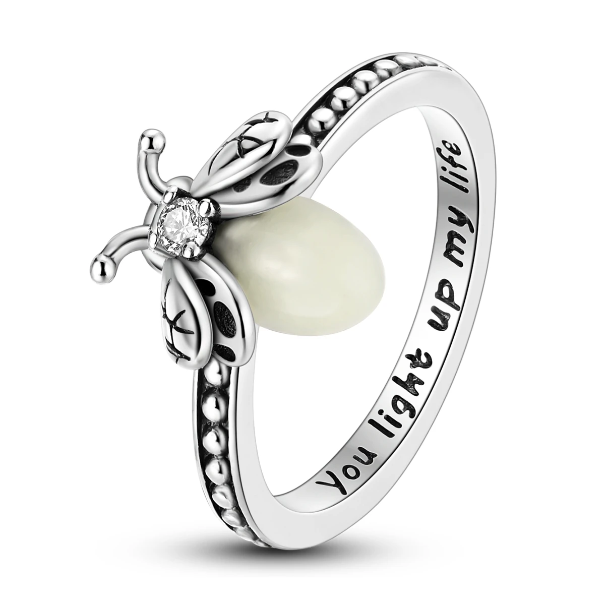 Women's 925 Silver Luminous Firefly Ring, Classic Design