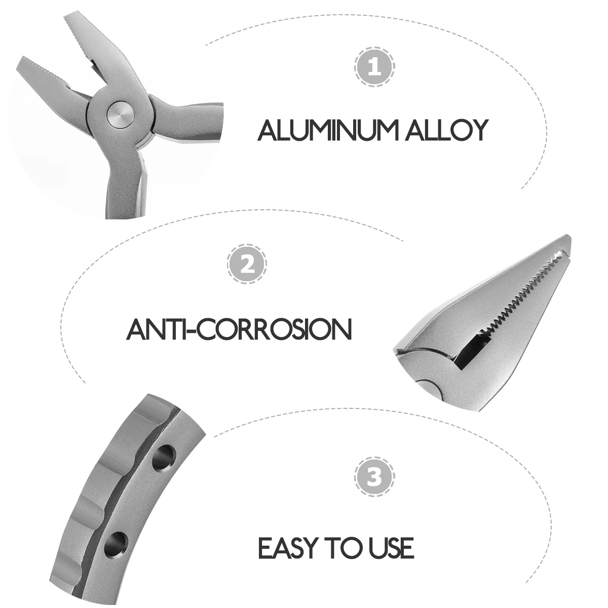

Aluminum Fishing Pliers Split Ring Tackle Tool Silver Space Alloy Braid Cutting Hook Remover Durable Anti Corrosion
