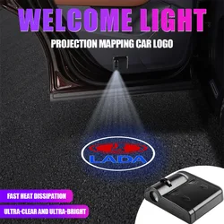 Car LED Car Door Projector Lamp Laser Welcome Courtesy Lights Decoration For Lada Priora Sedan Vesta Largus Granta Niva 4x4 Xray