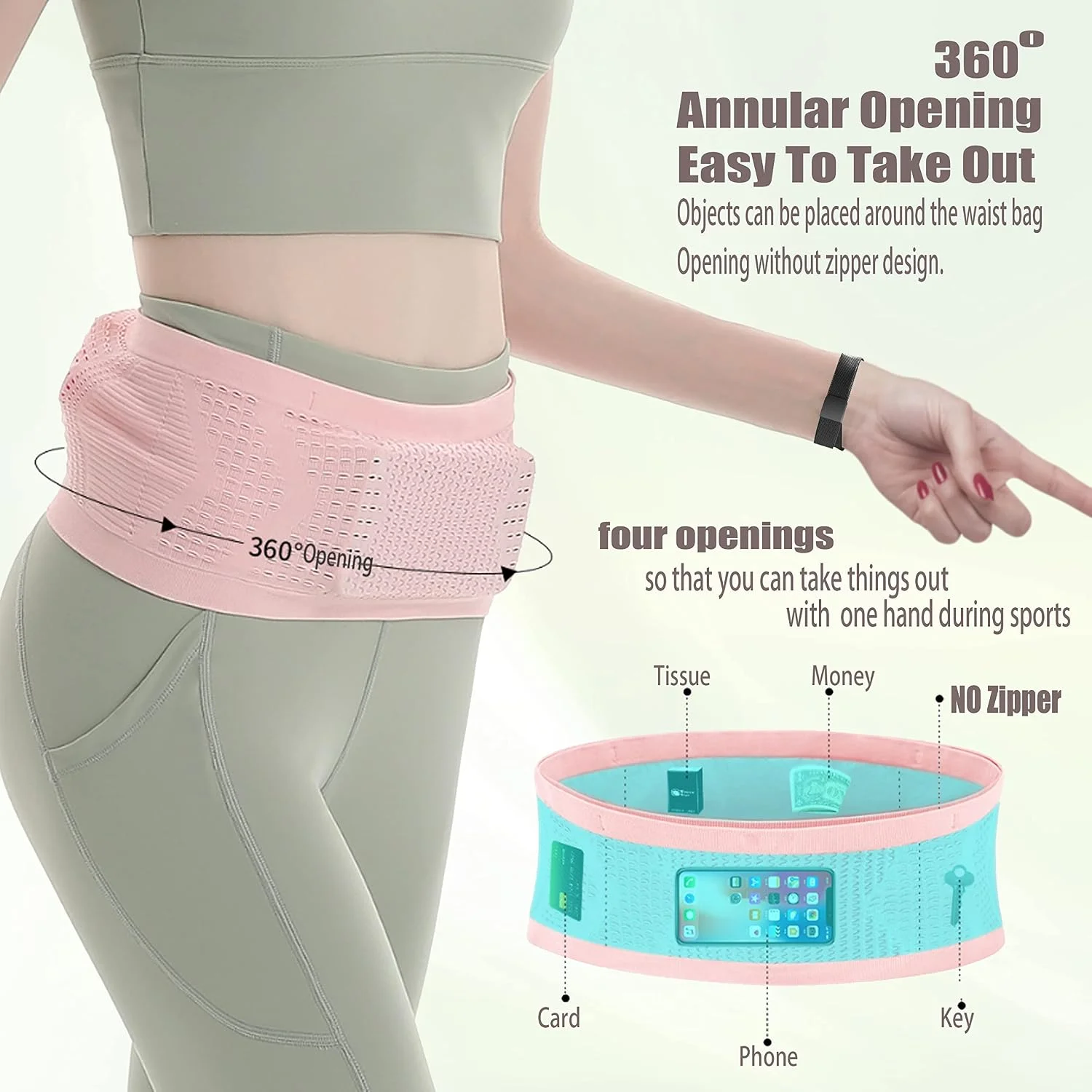 Multifunctional Unisex Running Waist Bag High Elasticity Mobile Phone Bag Outdoor Sports  Waist Pack Fitness Marathon Waist Belt