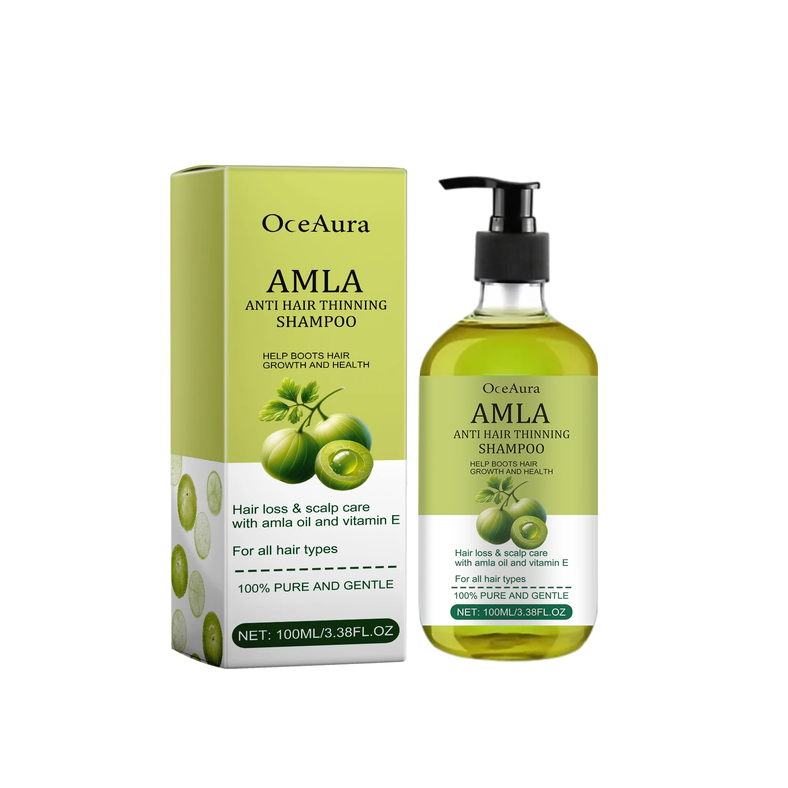 

OceAura Amla против истончения волос шампунь для очистки кожи головы влажные гладкие блестящие волосы плотные средства для мытья волос защитные костюмы 2 шт.