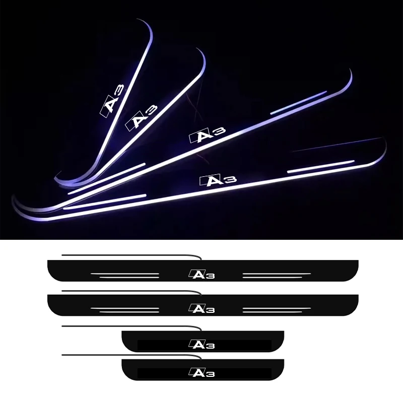 

Trim Pedal LED Car Light Door Sill Scuff Plate Pathway Dynamic Streamer Welcome Lamp For Audi A3 8P 8V 8L 2014 - 2019