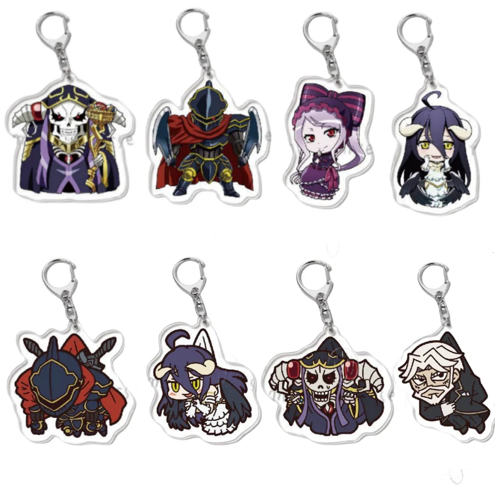 6CM Anime ​Peripherals Overlord Cartoon Acrylic Keychain Creative Trend Two-dimensional Cartoon Character Key Chain Pendant