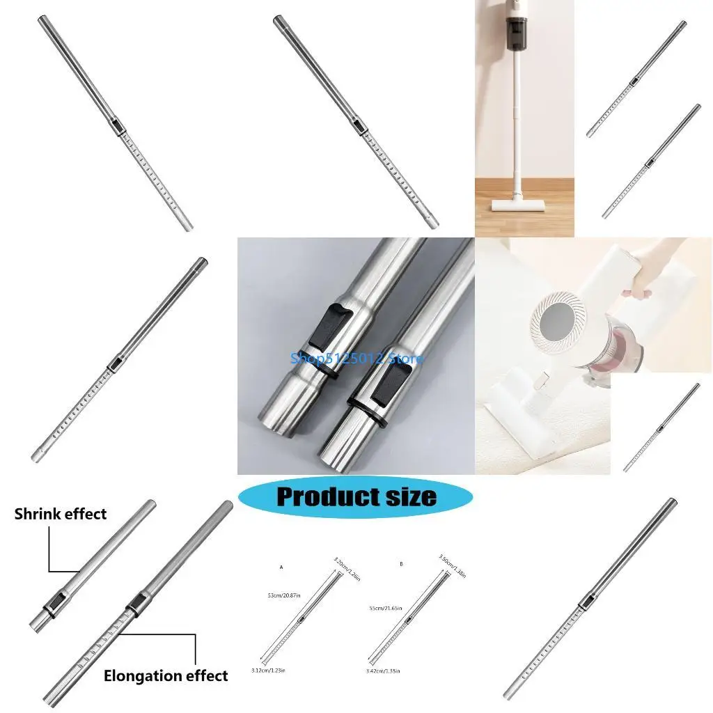 G8TC Adjustable Stainless Steel Vacuum Cleaner Tube Corrosion Resistance Adjustment Metal Texture for Different Surfaces