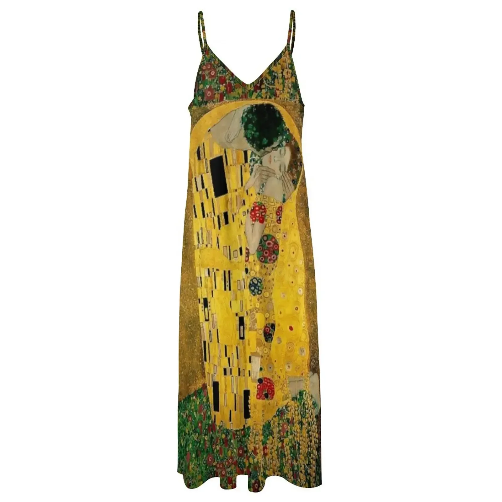 Vestido longo sem mangas feminino, o beijo by Gustav Klimt, amantes, vestidos de verão, 2019