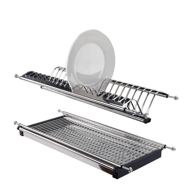 

Настенный шкаф, двухслойный ящик для хранения посуды, корзина из нержавеющей стали, встроенная кухонная полка для посуды, сушильная стойка для хранения