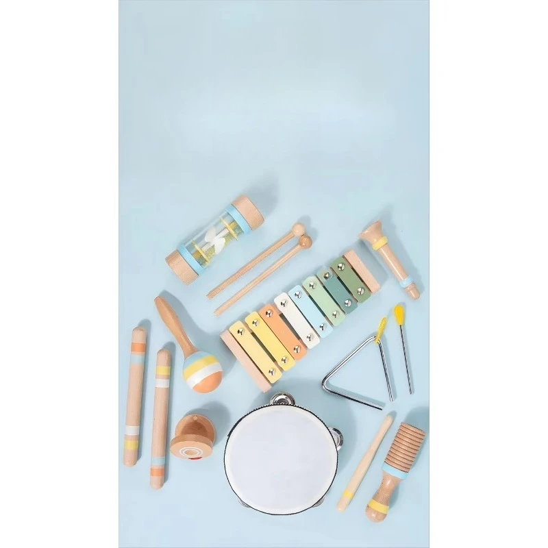 New Jet Wooden Musical Instrument Set Cognitive Early Education Puzzle Montessori Toys Customized for 2-4 Years Old