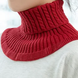 Fashion Twist Braid Knitted Fake Collar Scarf Autumn Winter Women Warm Turtleneck Neck Warmer Detachable Warm Windproof Scarf