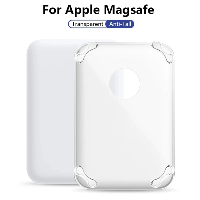 Transparent Case for Apple MagSaf External Battery Shockproof Bumper Wireless Magnetic Battery Protective Cover Silicone Case