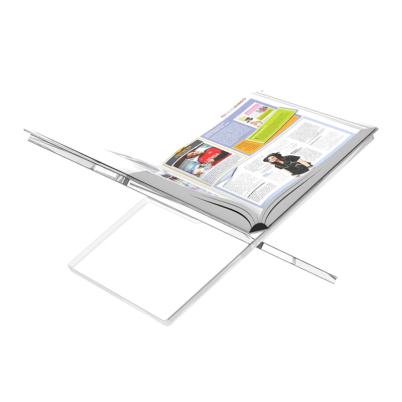 Simple BookshelfAcrylic Book Stand For Reading-Clear Display Magazine Holder X Shape Textbook Page Holder For Desk And Acrylic