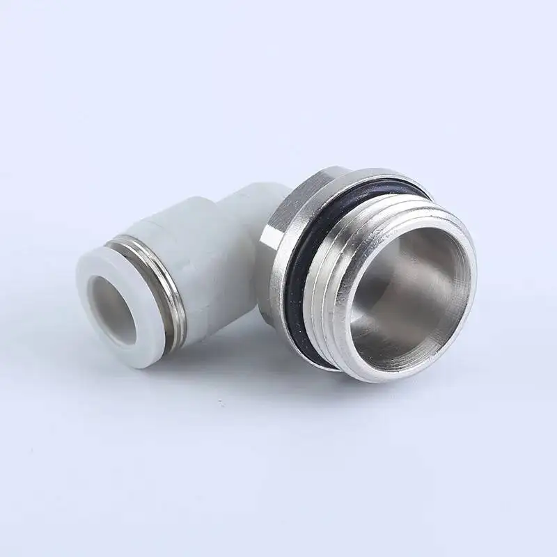 PLG Elbow Pneumatic Fittings G-thread Gas Pipe Quick Connector PL8-G02 Element Quick Connector Black/White