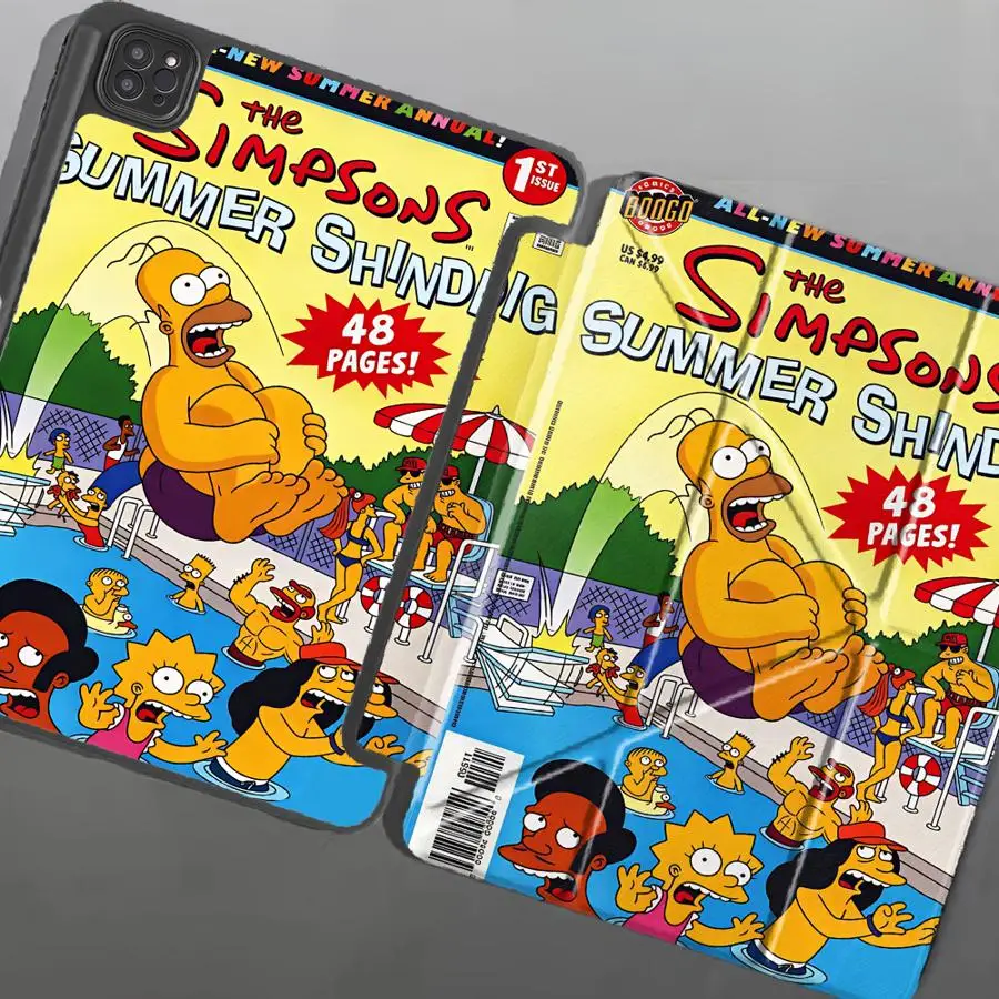 Tablet Case For iPad Pro 11th 10th 9th 8th 7th 12.9inch Mini 6 7 Pro 2025 Air 4 5 M3 M2 M4 11inch Holder Cover Simpsons Summer