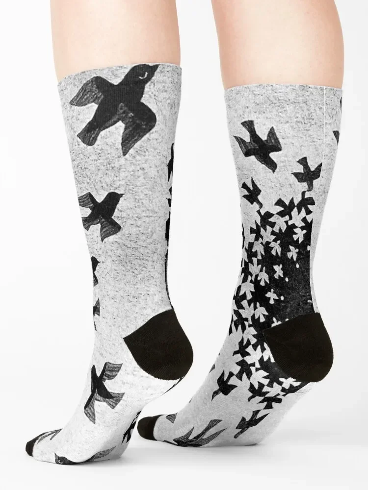 m c escher لوحات فنية جوارب مضادة للانزلاق لكرة القدم جوارب رياضية للرجال والنساء