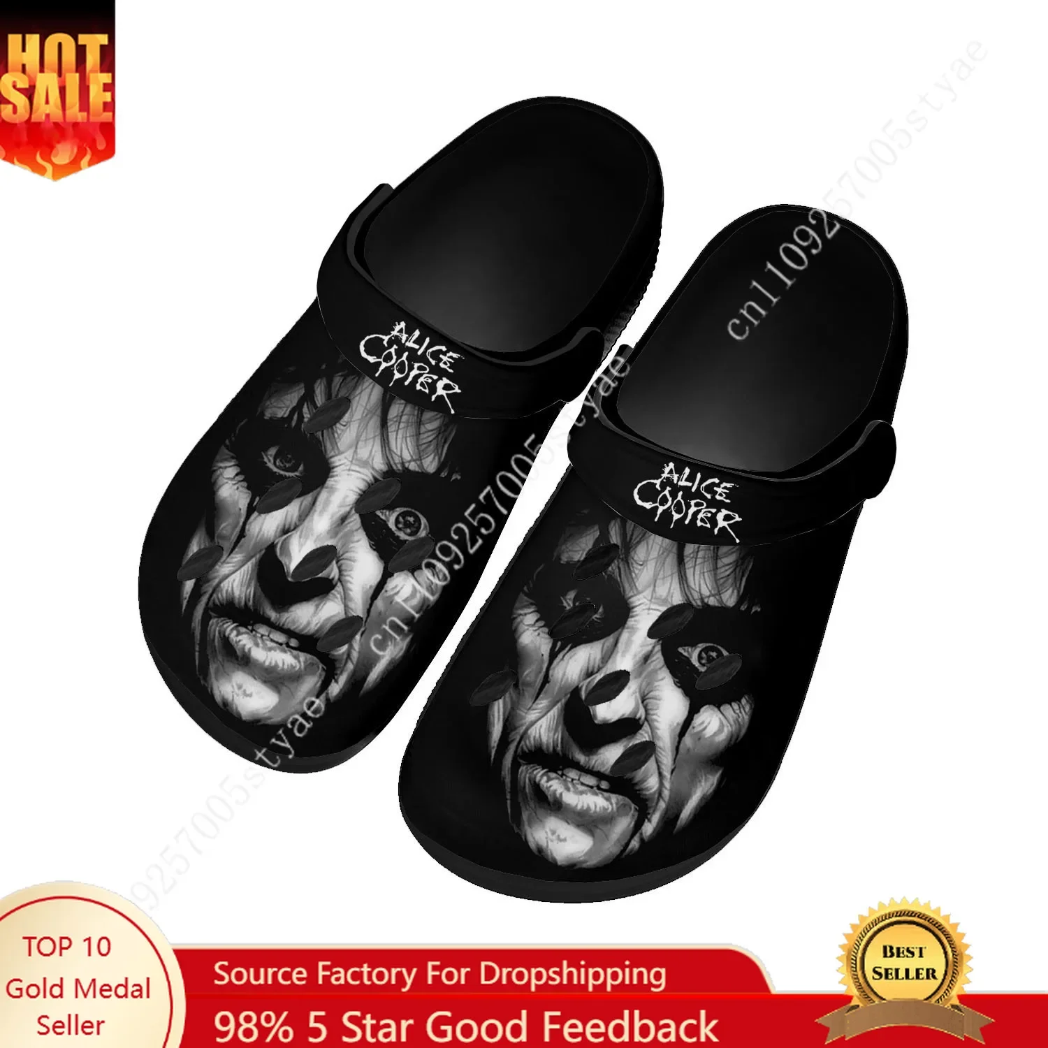 

Горячая новинка: Сабо Alice Cooper Horror для дома и сада, унисекс (мужские, женские, подростковые, детские), сандалии, дышащие тапочки с отверстиями, черные