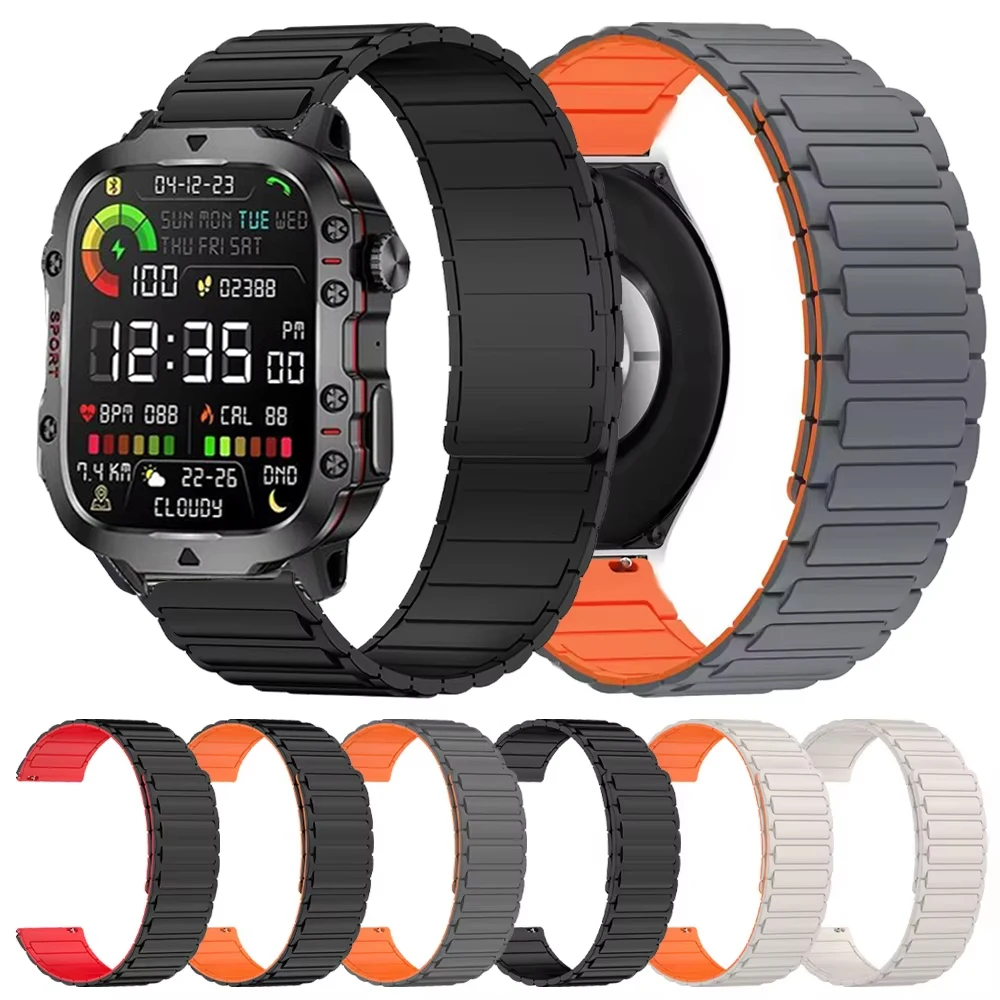 LIGEスマートウォッチQX11用シリコン製交換用腕時計ストラップ、マグネット式ブレスレットループ、LIGE QX11 Correa対応