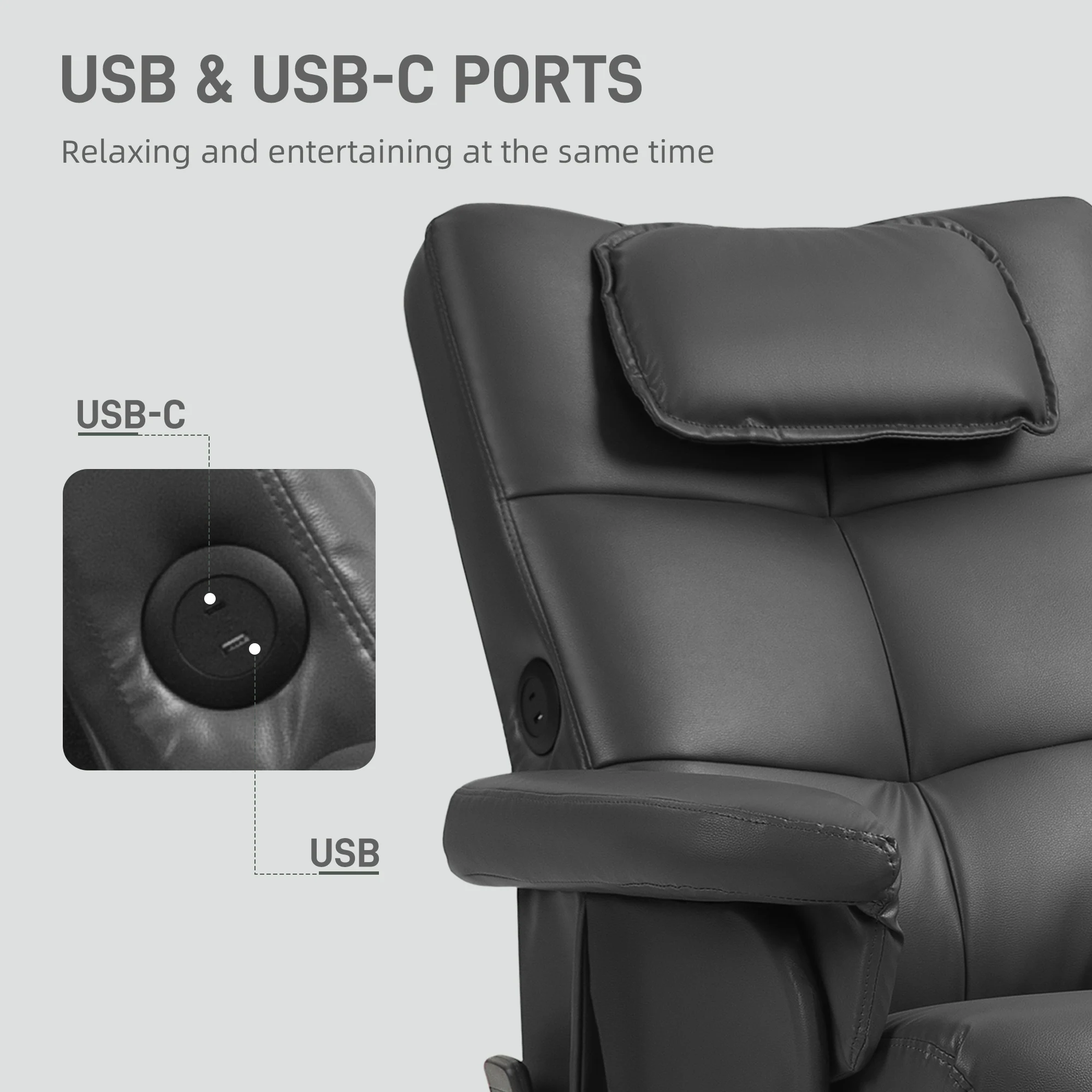 HOMCOM Massage Recliner Chair with Footstool and Hidden Storage