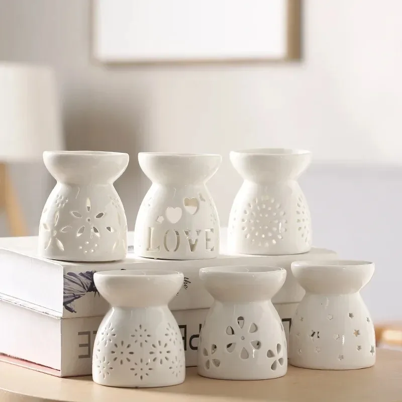 New Wax Melt Essential Oil Burner, Ceramic Aroma Burners Diffuser Holder Aromatherapy Tarts Assorted Wax Scented Candle Warmer