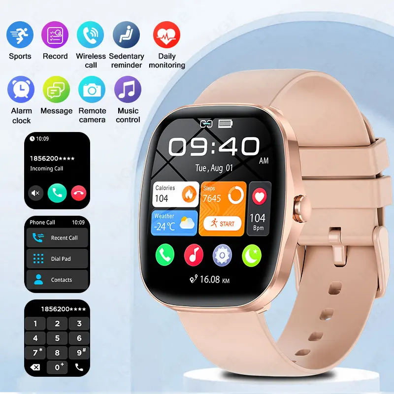 

Новые умные часы LIGE для женщин, подарок, 1,83-дюймовый цветной IPS-дисплей, мультиспортивные режимы, Bluetooth-звонки, измерение уровня кислорода в крови, умные часы 2026 года.