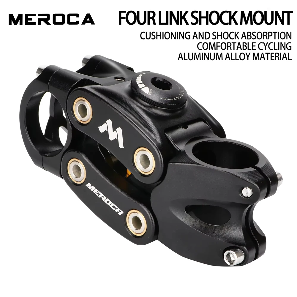 

MEROCA Mountain Road Bike Suspension Stem 90mm 7 Degree Four Link Suspension Column Front Fork Shock Absorber Riser Bike Stem